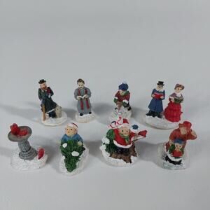 Group Lot of‎ 9 Christmas Figures/People Villiage Decorations